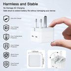 35W Dual USB-C PD Fast Charger | Foldable Compact Wall Adapter for iPhone 12/13/14, iPad, Samsung Galaxy, Huawei, Xiaomi & More – Portable Travel Charger