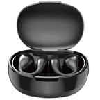 U-20 Open Ear Ring Headphones | Bluetooth 5.4 Clip-On OWS Earphones | 30H Battery Life, Noise-Cancelling & Ultra-Lightweight 4.9g Design (Black)