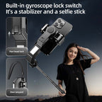 Q31 Handheld Gimbal Stabilizer | Smartphone Stabilizer with AI Face Tracking, Wireless Remote & Tripod Stand | Smooth Video for Vlogging, Live Streaming & Travel