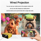 Mini Pocket Projector | HD Portable Movie Projector with Phone Screen Mirroring | Compact Yellow Design for Home Entertainment, Travel, Gaming & Outdoor Movie Nights