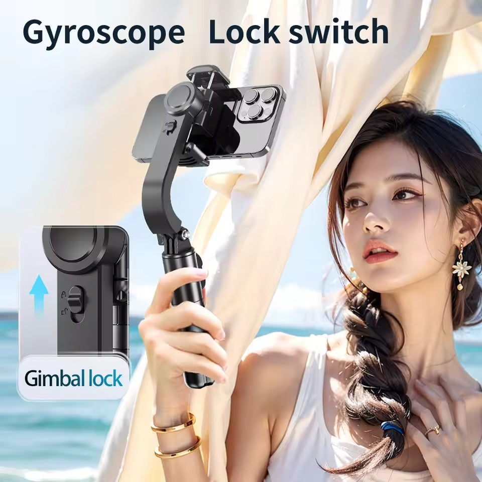 Q-30 Mini Gimbal Stabilizer | 3-Axis AI Handheld Stabilizer with Selfie Stick & Tripod | ABS & Aluminum Smartphone Stabilizer for Smooth Video & Vlogging
