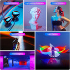 FM-128 RGB LED Light Wand – Adjustable Color & Brightness (2500K–6500K), 12 Scene Effects, Built-in Battery for Photography, Vlogging & Creative Lighting