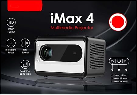 iMax 4 Smart LCD Projector – 1080P HD Multimedia Home Theater Cinema Experience with HDMI & Bluetooth Connectivity