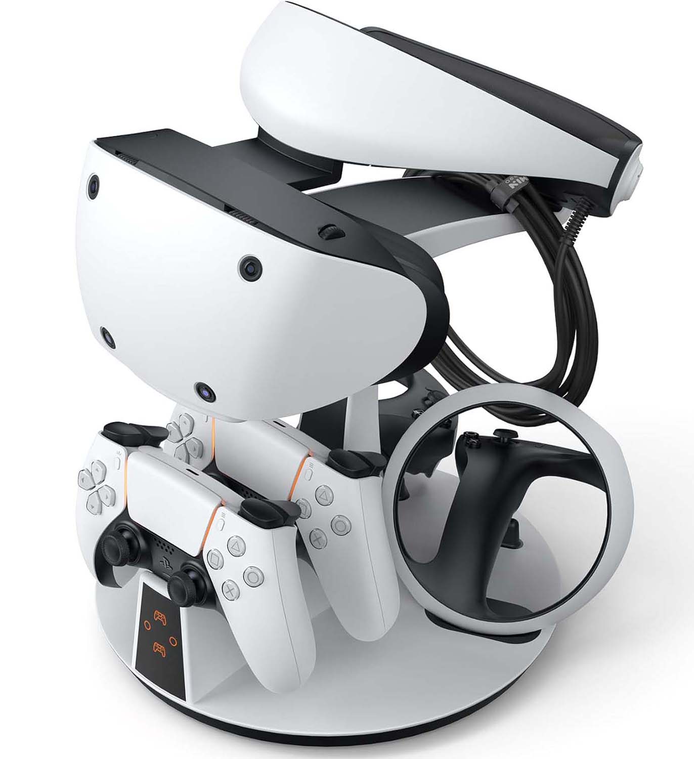 Charging Dock for PSVR2 – Dual Controller and Headphones Fast-Charging Station with Secure Cradle Design