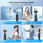 Tripod with Fill Lights – Smart 360° Rotation, Gesture Control, Detachable Remote, and Adjustable Lighting for Vlogging and Live Streaming