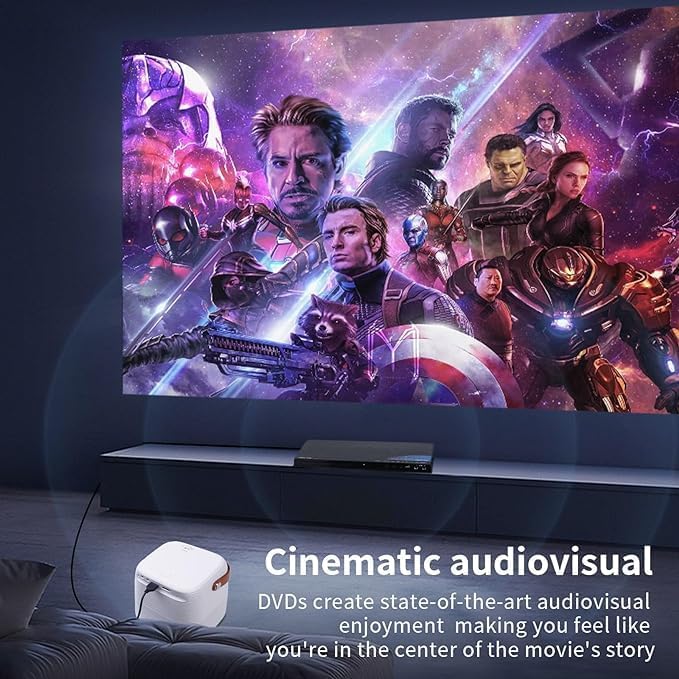Portable Mini Projector | 4K Ultra Clarity, 1080P, Android 10.0, 5G Wi-Fi & Bluetooth