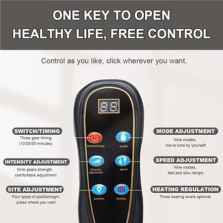 Full Body Massage Mat with Heat – 10 Vibrating Motors for Neck, Back, Waist, and Spine Relief | Vibration, Kneading, and Heat Therapy