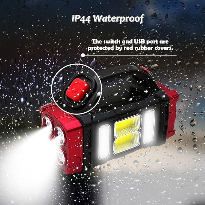 Solar Lantern Flashlight – USB Rechargeable, 4 Modes, Waterproof Emergency Light for Camping & Power Outages