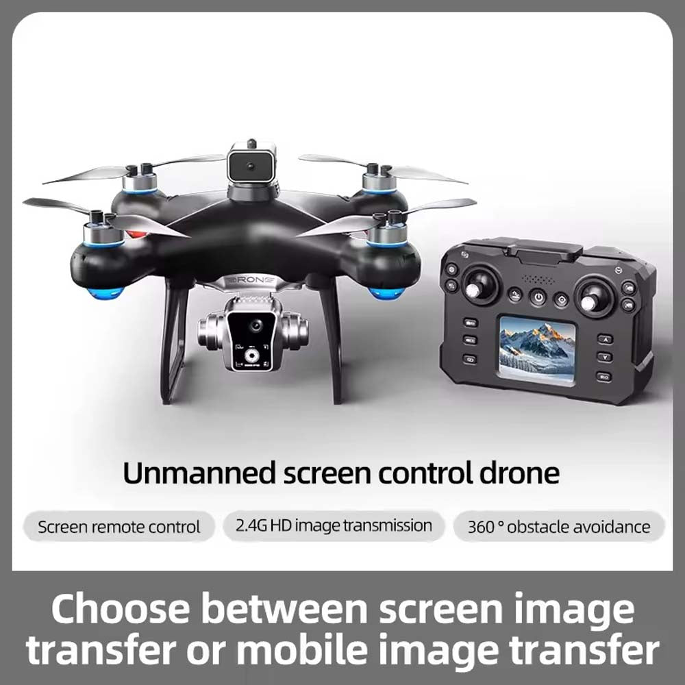 KY102 Drone with Screen Remote Control. Foldable obstacle avoidance & WiFi FPV quadcopter for kids & adults. HD camera.