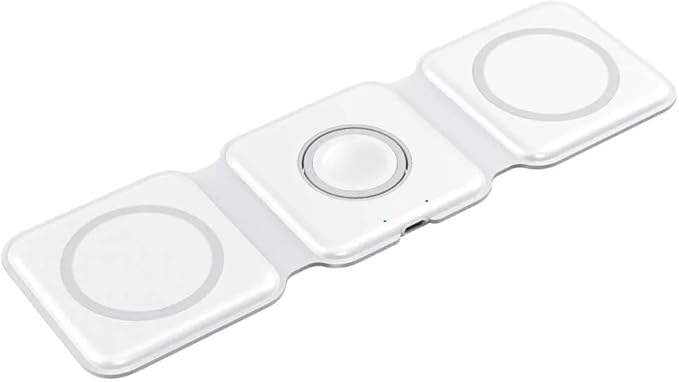 Foldable Magnetic Wireless Charger | 3-in-1 Charging Stand for iPhone, Android, Watches, and AirPods
