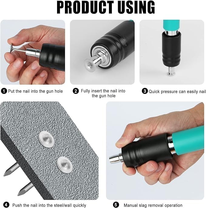 Mini Nail Fixation Tool – Compact Manual Steel Nail Gun for Concrete and Masonry Applications