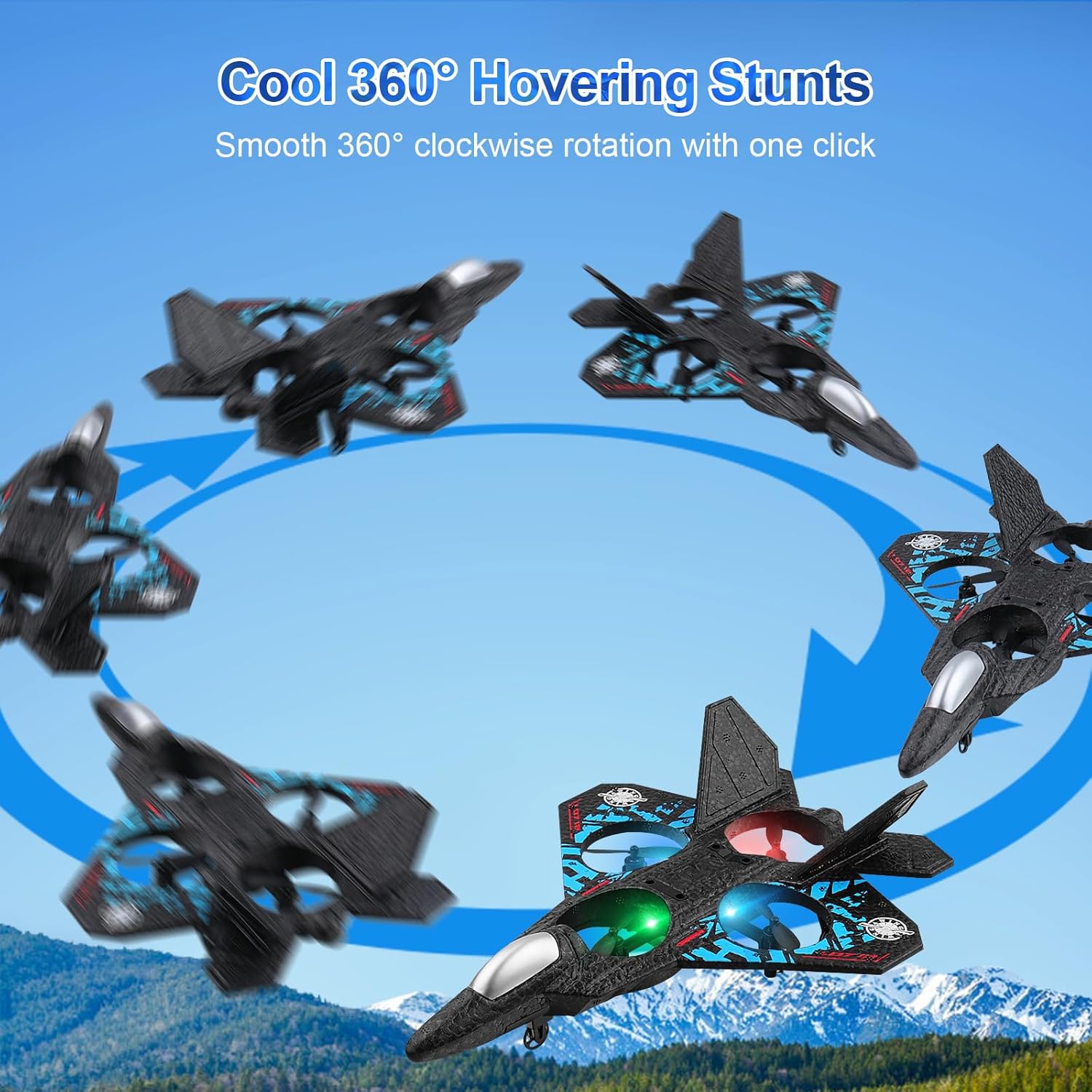 RC Aeroplane | 2.4GHz Remote-Controlled Fighter Plane with LED Lights