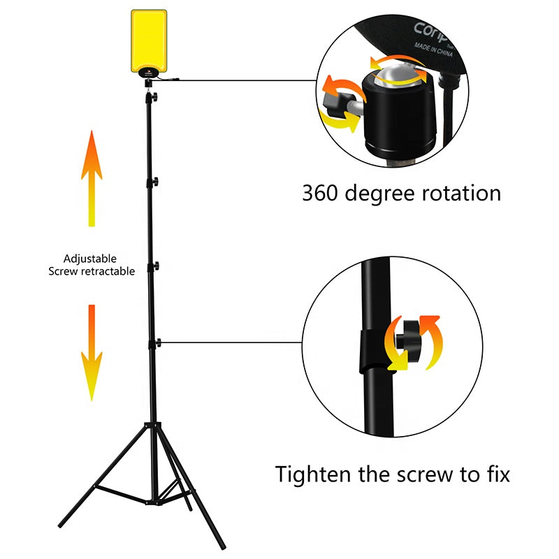 Portable Dual-Color Camping Light | DC 12V Telescopic Tripod COB LED Outdoor Lighting