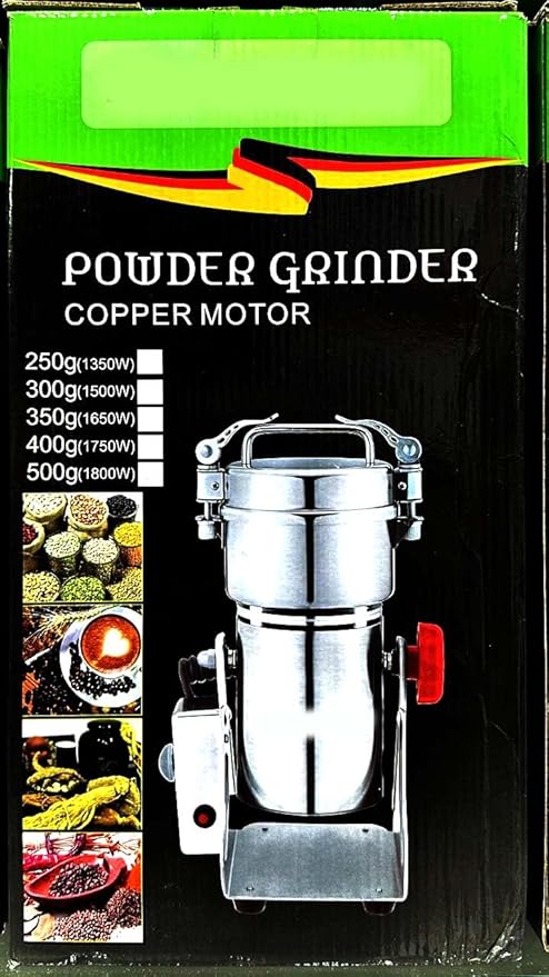Multifunctional Electric Flour Mill Machine – Automatic Powder Grinder for Wheat, Coffee, and Spices | Stainless Steel Home Use Grinder