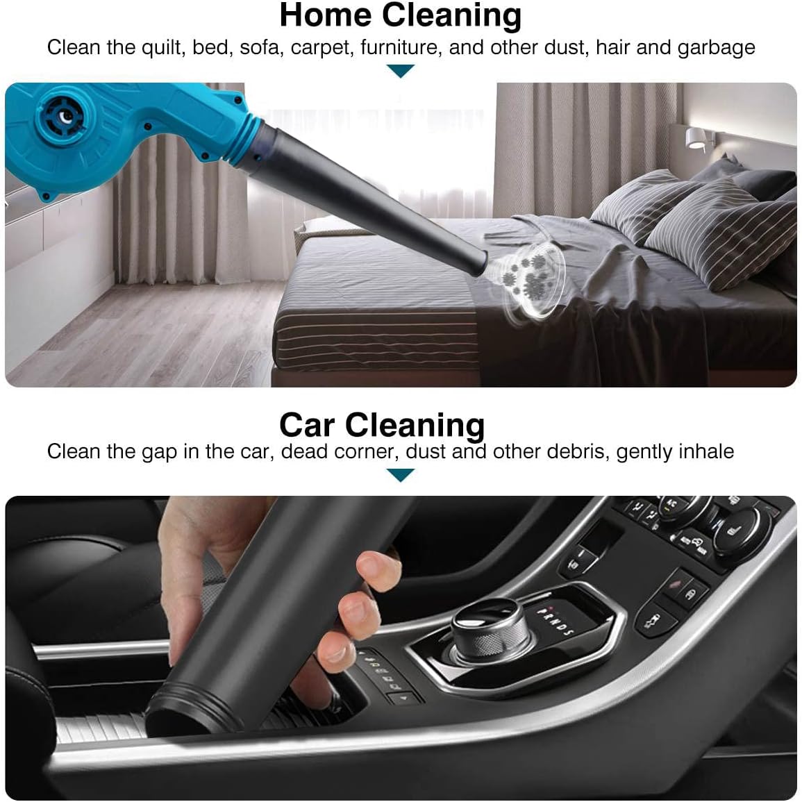 Cordless Leaf Blower | 21V 2-in-1 Blower Vacuum | Lightweight, Battery-Powered Handheld Air Blower for Leaves, Debris, and Dust Removal