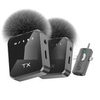 3-in-1 Lavalier Wireless Microphone – 2pcs Wireless Mic Compatible with iPhone, iPad, and Android | Perfect for Video Recording, Gaming, Live Streaming, and Podcasts