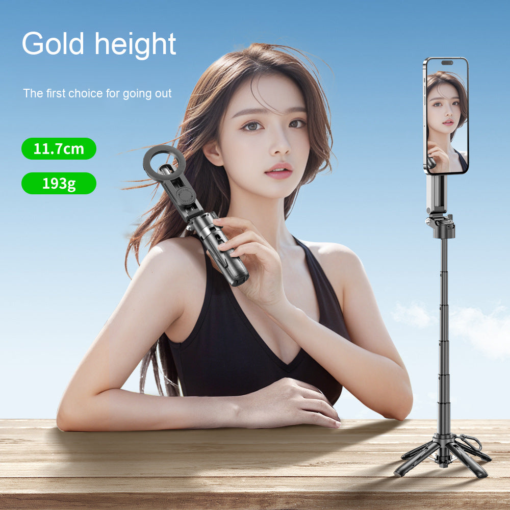 P15mini-C Magnetic Selfie Stick | Bluetooth Remote, 47.5cm Extendable Selfie Pole | Multifunctional Camera Assistant for iPhone & Android Smartphones, Travel & Vlogging