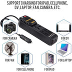 200W Car Power Inverter | DC 12V to AC 220V Converter with Dual AC Outlets, 4 USB Charging Ports & Cigarette Lighter Socket for Travel & Road Trips