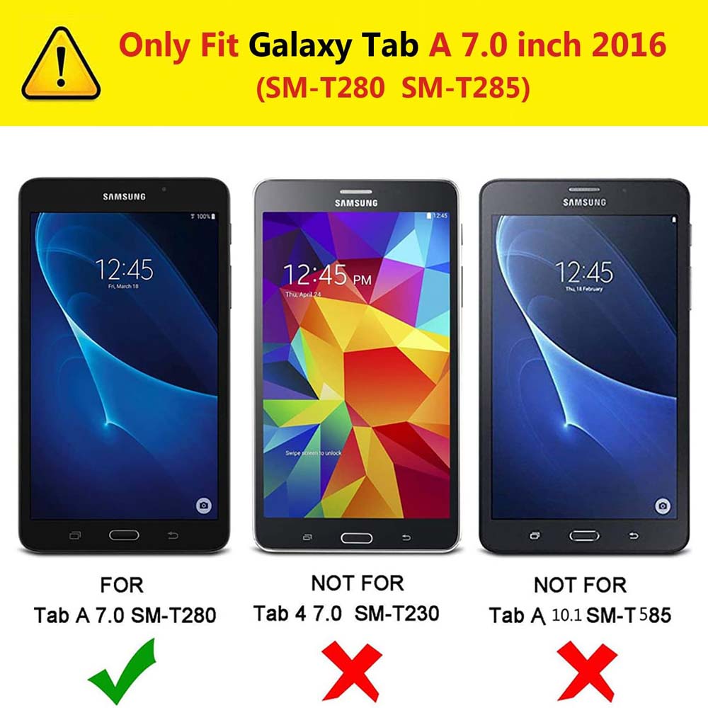 360° Rotating PU Leather Stand Case for Galaxy Tab A 7.0" 2016 – Full Protection Cover Compatible with SM-T280/T285 (Multi-View Function)