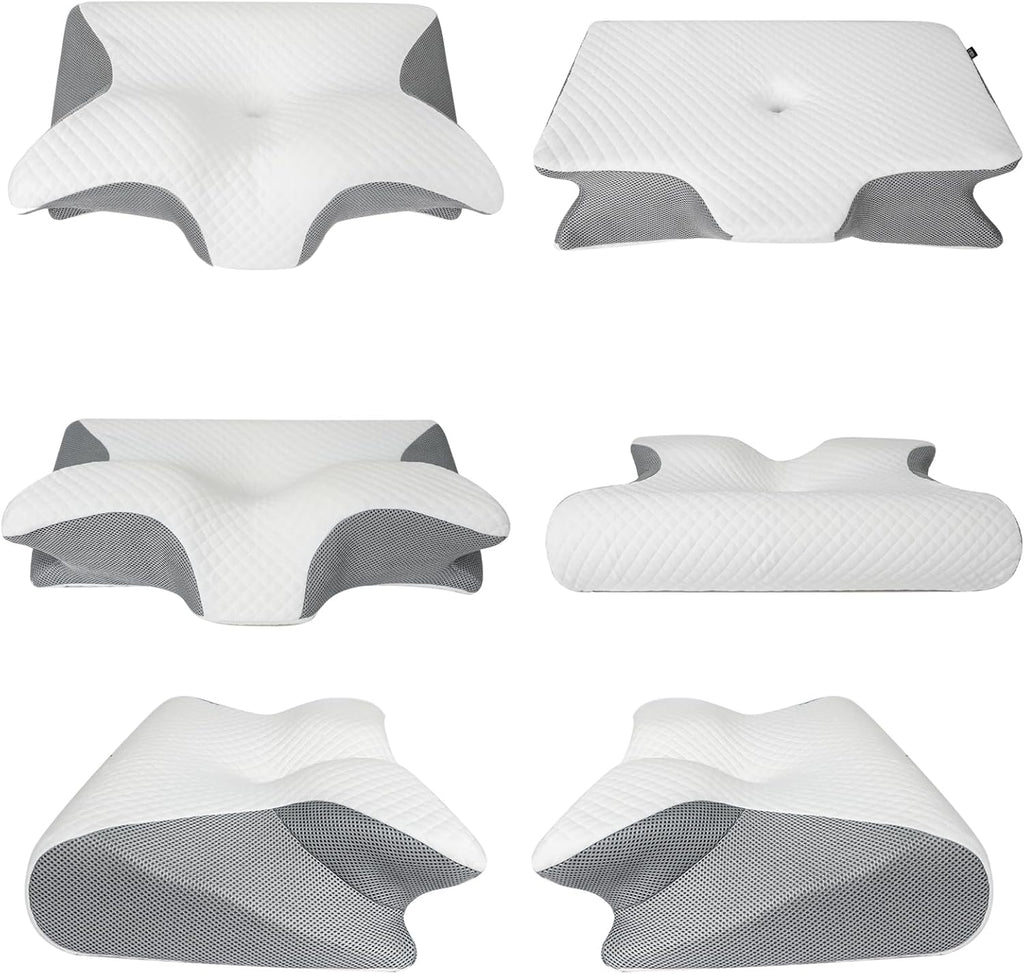 2-in-1 Memory Foam Cervical Pillow for Neck Pain Relief – Ergonomic Orthopedic Support for Side, Back & Stomach Sleepers