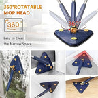 Rotatable Adjustable Triangle Cleaning Mop | Stainless Steel Handle for Effortless Floor & Corner Cleaning