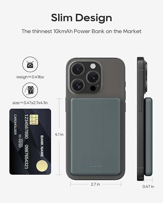 MagSafe External Battery – 5000mAh Magnetic Wireless Portable Charger with Fast Charging Technology