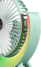 Compact USB Desk Fan – Quiet and Portable Cooling Fan with Built-In Light for Office, Bedroom, and Travel