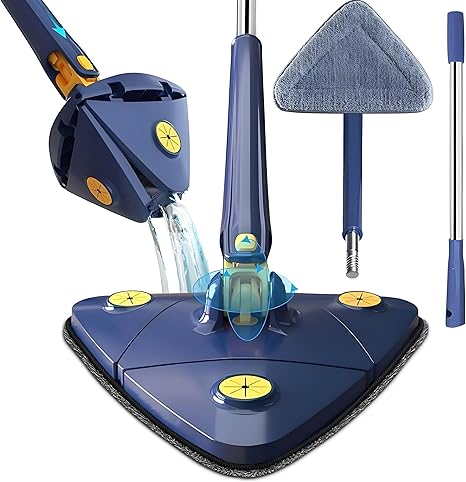 Rotatable Adjustable Triangle Cleaning Mop | Stainless Steel Handle for Effortless Floor & Corner Cleaning