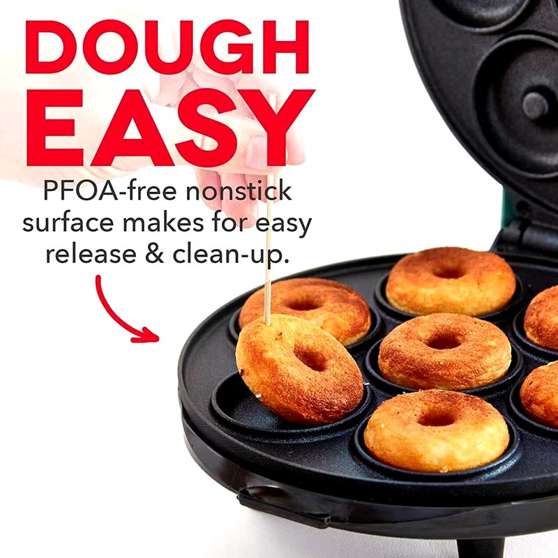 Household Electric Donut Maker | Double-Sided Heating Donut & Bread Machine with Non-Stick Cake Baking Pan | Easy-to-Use Breakfast Maker Oven for Homemade Donuts, Cakes, and Mini Bread