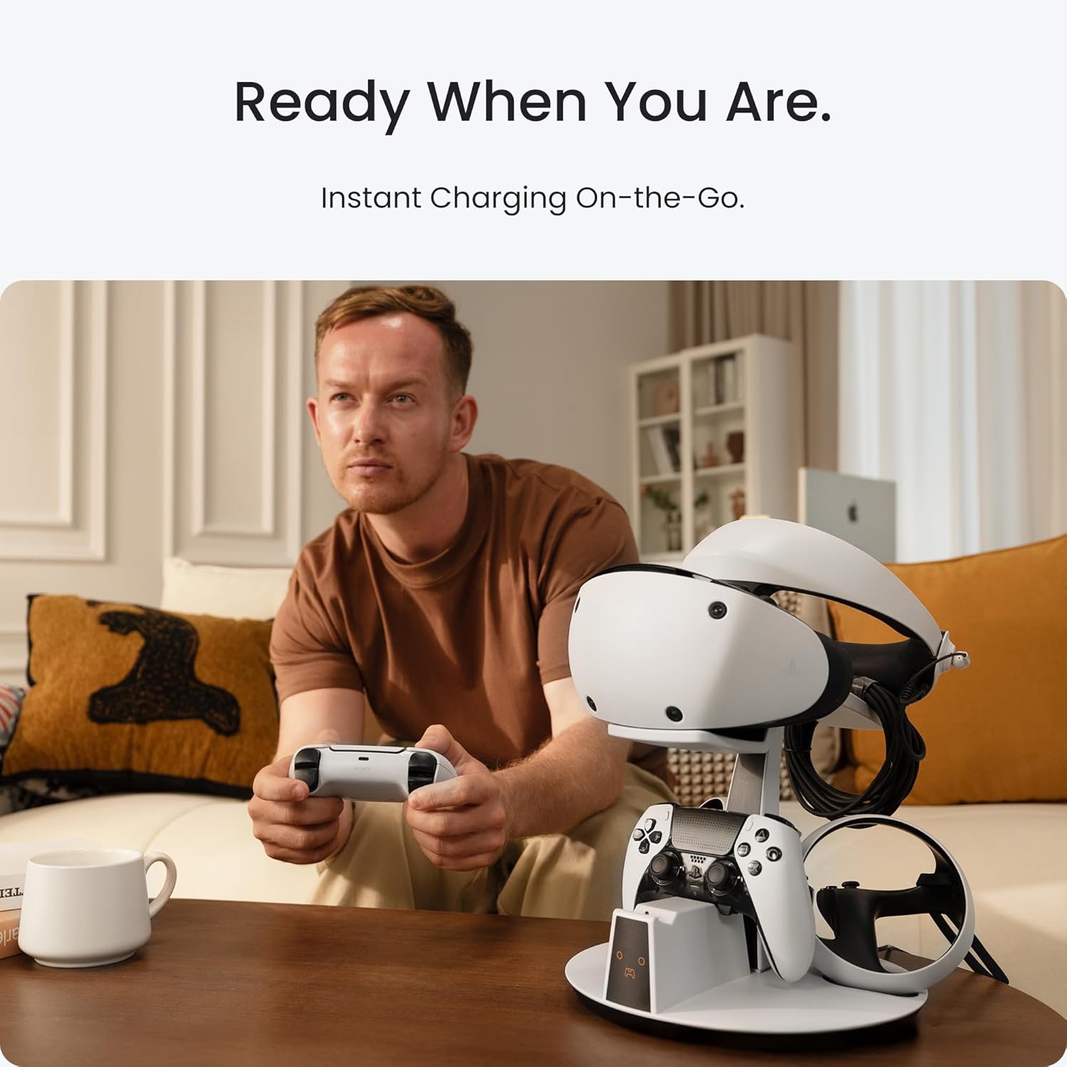 Charging Dock for PSVR2 – Dual Controller and Headphones Fast-Charging Station with Secure Cradle Design