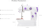 Sewing Machine for Beginners | Portable Mini Electric Sewing Machine with Extension Table, Dual Speed, & Foot Pedal | Perfect for Kids & Household Use