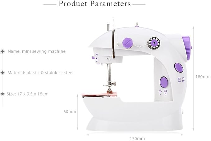 Sewing Machine for Beginners | Portable Mini Electric Sewing Machine with Extension Table, Dual Speed, & Foot Pedal | Perfect for Kids & Household Use