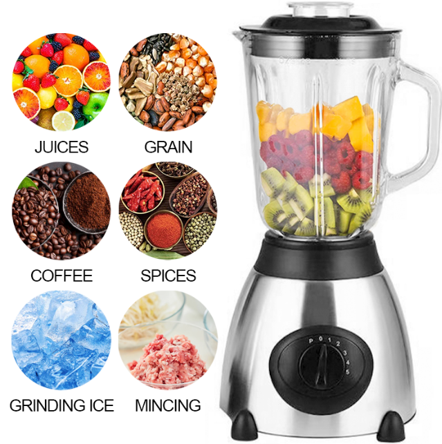 5-Speed Electric Multifunctional Juicer Blender | 1.5L Capacity | 1500W High-Power Kitchen Appliance