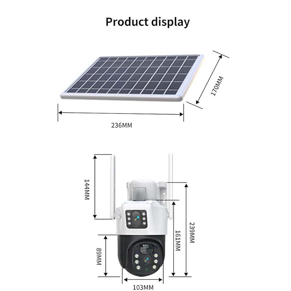 4G LTE Solar Battery Outdoor Camera | HD 4MP | Full-Color Night Vision | Motion Alerts | Sound/Light Warning | IP66 Waterproof | Cloud/TF Card Storage
