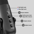 Mc-PW8 Professional USB Microphone – Condenser Desktop Microphone for Gaming, Streaming, Podcasting & Recording