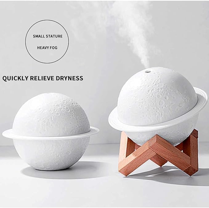 Table Desk Oil Diffuser Aroma Air Humidifier with LED Moon Planet Night Light