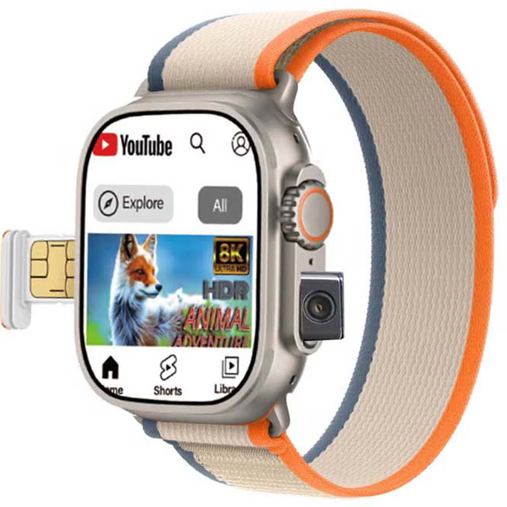 Oteeto TU94 Pro Smart Watch | 2.02" Display, Pop-Up Camera & SIM Slot | Fitness Tracker & Communication Device | Stylish & Innovative Design