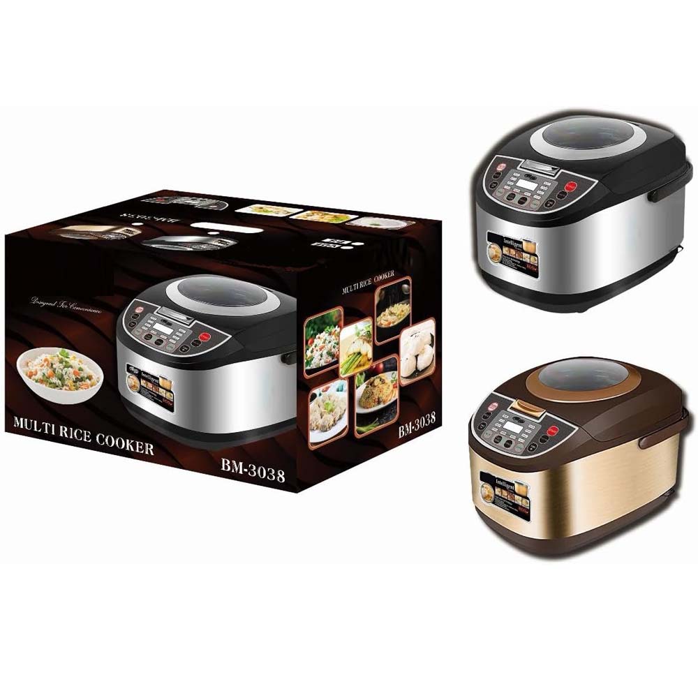 Electric Rice Cooker – 5L Multifunctional Digital Touch 900W Cooker for Rice, Steaming, Slow Cooking, and More