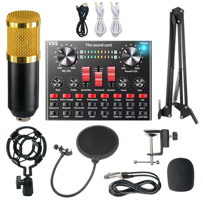 BM800 Condenser Microphone Kit - Professional Studio Recording & Live Stream Bundle with V8S Sound Card & Full Accessories