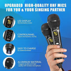 Karaoke Machine – Bluetooth Speaker, UHF Wireless Mics & Disco Ball Lights for Ultimate Party Fun