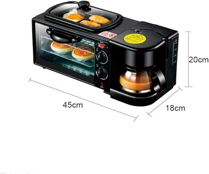 3-in-1 Multifunctional Breakfast Maker | All-in-One Coffee Maker, Toaster, and Griddle | Ultimate Morning Time-Saver | Compact & Efficient Design