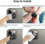 Camera Lens Protector for iPhone 13 Pro/Pro Max | 9H Tempered Glass & Metal Ring