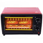 Multi-Function Electric Oven | 12L Mini Air Fryer Chicken Oven | Portable Tabletop Baking Oven with Bakeware & Rack | Stylish Red Compact Cake Oven