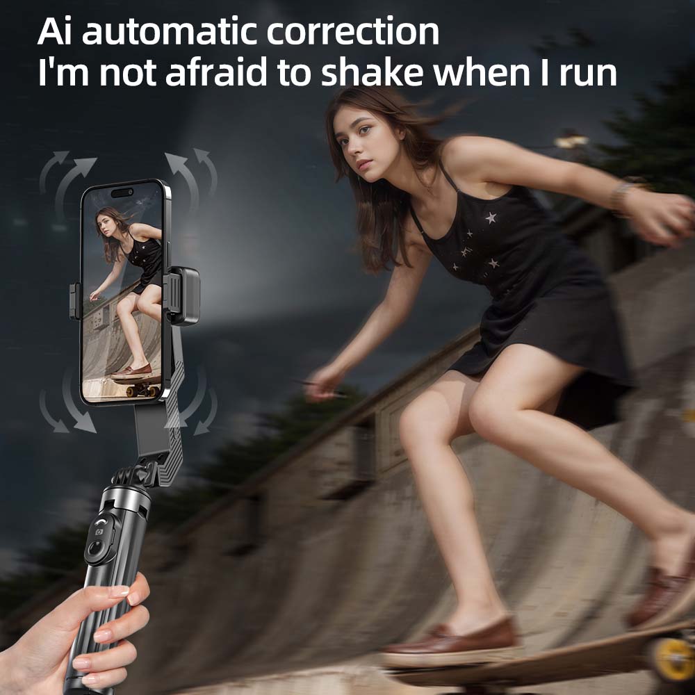 Q31 Handheld Gimbal Stabilizer | Smartphone Stabilizer with AI Face Tracking, Wireless Remote & Tripod Stand | Smooth Video for Vlogging, Live Streaming & Travel