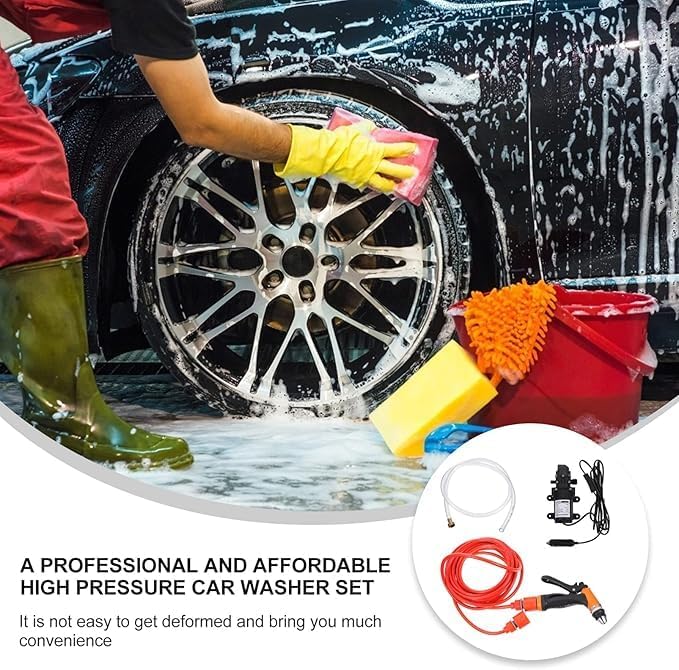 Car Washer Kit – High-Pressure Electric Washer Pump for Vehicles, Windows, and Garden Cleaning