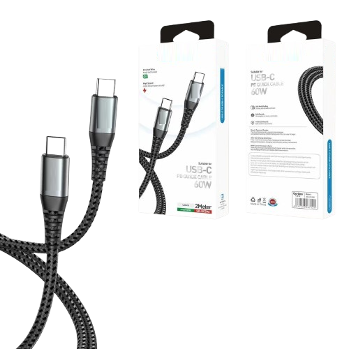 6ft USB C to USB Type C Cable | 60W PD Quick Charger Cable | 2 Meter Fast Charging & Data Sync | Durable & Flexible Design for USB-C Devices