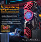 Fidget Spinner Earphones – Glow in the Dark, High-Speed Silent Spin, Metal Gear Design, Stress Relief & Entertainment for Kids and Adults