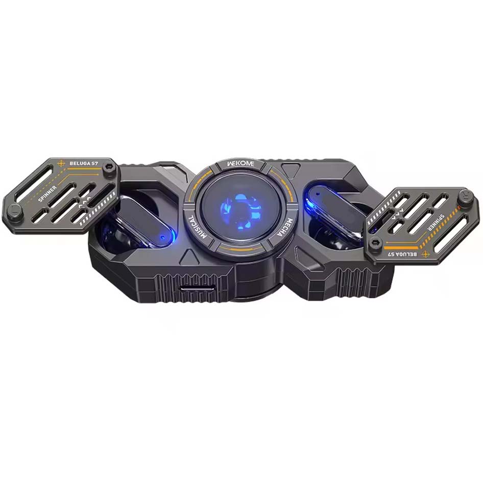 Fidget Spinner Earphones – Glow in the Dark, High-Speed Silent Spin, Metal Gear Design, Stress Relief & Entertainment for Kids and Adults