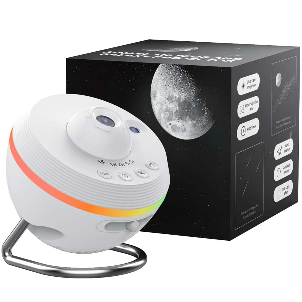 Realistic Planetarium Projector – HD Focus Sky Star Galaxy Night Light | Galaxy LED Projector for Kids' Bedroom and Home Decor (White, Black)