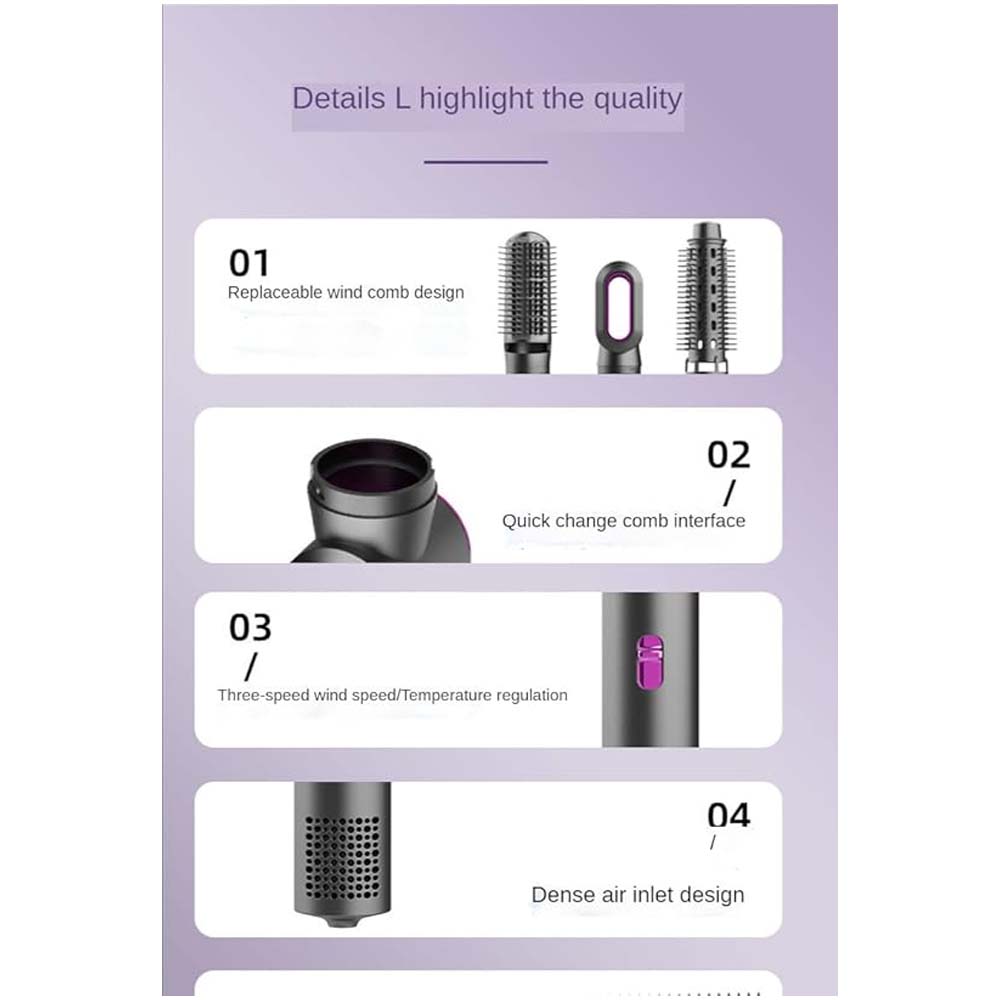 5-in-1 Hot Air Comb – Negative Ion Multi-Functional Styler for Smooth, Shiny Hair